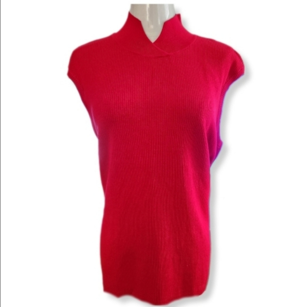 Coldwater Creek Ribbed CrossoverDetailed Shell Top 1X Womens 16-18 75% Silk